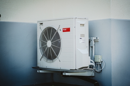 air conditioner fan unit on wall