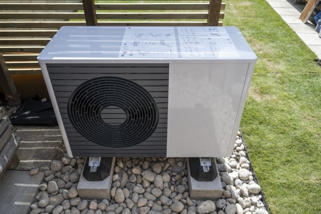 Air source heat pump stock photo
