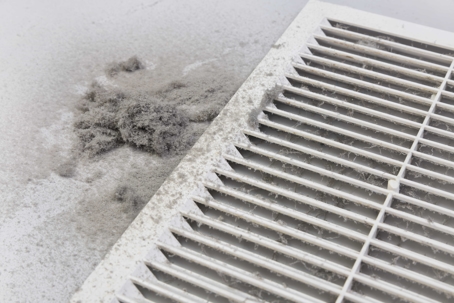 Air vent covered with dust
